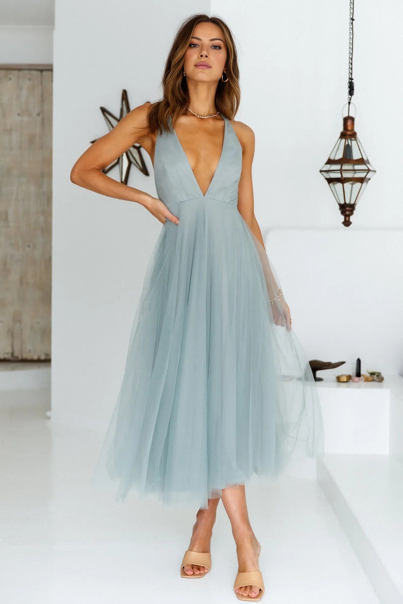 Kiss The Girl Midi Dress Blue