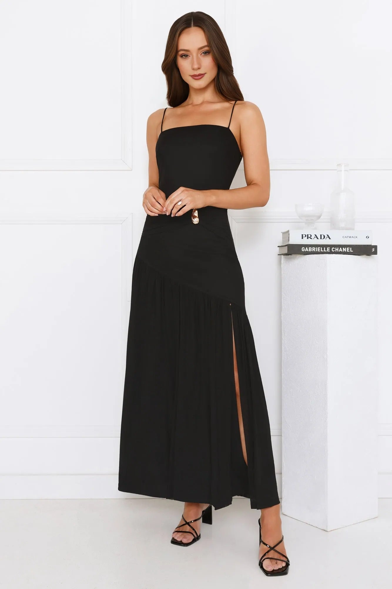Women’s Black Mesh Maxi Evening Dress – Elegant Formal Gown